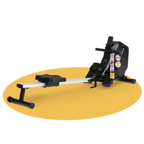 SportPlus | Newest Edition | Equipo de Remo para Casa con Soporte para el Móvil, Plegable y con Ruedas de Transporte, 8 Niveles de Resistencia, Ordenador de Entrenamiento Pequeño, hasta 120 kg