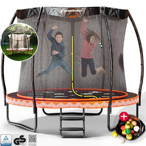 Sportstech - HTX500 Cama Elastica Niños Exterior, Completo Cama Elastica Niños con 360° Red Seguridad Niños & Rociador de Agua, Novedad Trampolines para Niños, hasta 120 kg