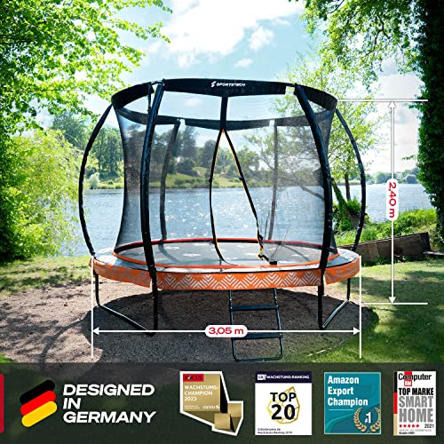 Sportstech - HTX500 Cama Elastica Niños Exterior, Completo Cama Elastica Niños con 360° Red Seguridad Niños & Rociador de Agua, Novedad Trampolines para Niños, hasta 120 kg