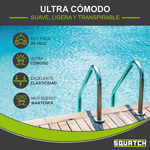 Squatch® | Gorro de natación Piscina | Talla única para Hombres y Mujeres | Fácil de Poner y Ultra cómodo | Excelente Elasticidad y Fuerza (Rosa)