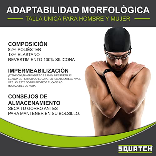 Squatch® | Gorro de natación Piscina | Talla única para Hombres y Mujeres | Fácil de Poner y Ultra cómodo | Excelente Elasticidad y Fuerza (Rosa)