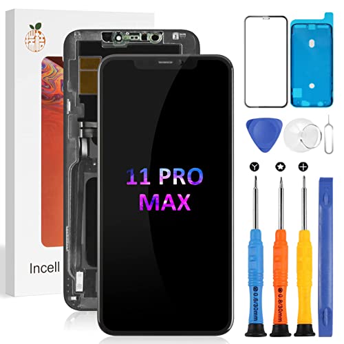 SRJTEK para Pantalla iPhone 11 Pro MAX Recambio para LCD iPhone 11 Pro MAX para Repuesto Pantallas iPhon 11 Pro MAX LCD Display Completa A2218, A2161, A2220 Touch Digitizer Replacement (Incell,Negro)