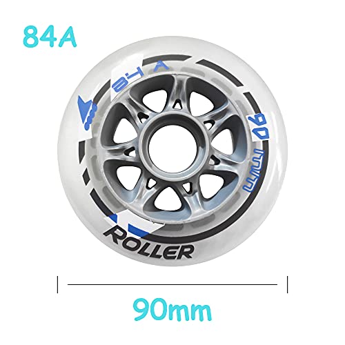 SSCYHT Rueda de Patines en línea de 8 Piezas, Ruedas de Repuesto de Ruedas de Patinaje sobre Ruedas de Patinaje Libre de Velocidad Profesional 84A 90mm