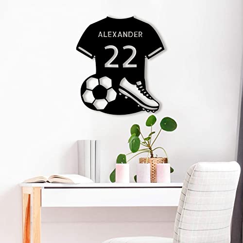 SSRUI - Letrero de neón personalizado de fútbol con LED para decoración de pared, alimentado por USB con interruptor regulable, para dormitorio, decoración deportiva, fiesta, bar, regalo de Navidad y