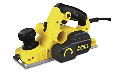 STANLEY FATMAX FME630K-QS - Cepillo eléctrico para madera 750W, Velocidad de rotación 16500 rpm, Diferentes tamaños de ranura, Recubrimiento de goma, Peso ligero, Incluye 2 hojas y maletín