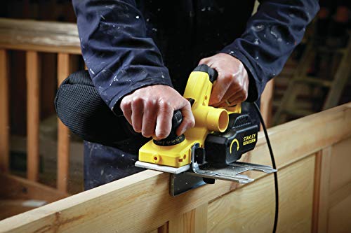 STANLEY FATMAX FME630K-QS - Cepillo eléctrico para madera 750W, Velocidad de rotación 16500 rpm, Diferentes tamaños de ranura, Recubrimiento de goma, Peso ligero, Incluye 2 hojas y maletín