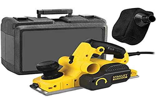 STANLEY FATMAX FME630K-QS - Cepillo eléctrico para madera 750W, Velocidad de rotación 16500 rpm, Diferentes tamaños de ranura, Recubrimiento de goma, Peso ligero, Incluye 2 hojas y maletín