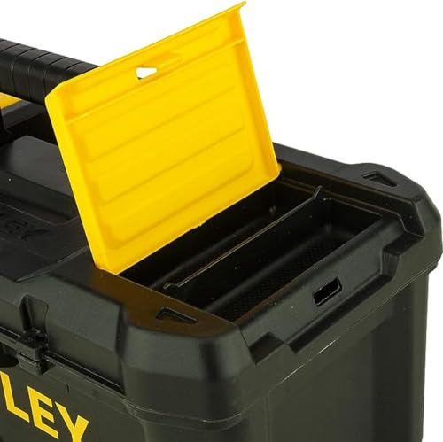 STANLEY STST1-75515 - Caja de herramientas de plástico con cierre metálico, 18 x 13 x 32.5 cm, Color Negro, Amarillo, 12.5"