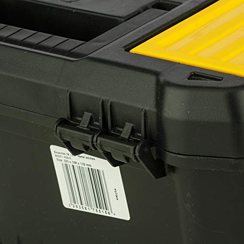 STANLEY STST1-75515 - Caja de herramientas de plástico con cierre metálico, 18 x 13 x 32.5 cm, Color Negro, Amarillo, 12.5"