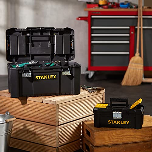 Stanley STST1 – 75772 - Bonus Pack 2 Cajas de herramientas de plástico 12.5"/32cm + 19"/48cm , Cierres de metal, Negro/Amarillo