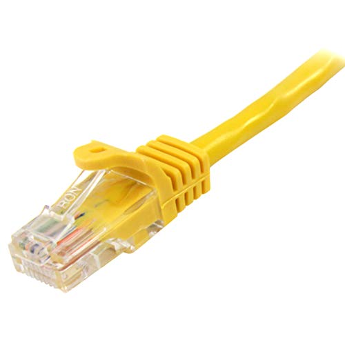 StarTech.com - Cable de Red de 0,5m Amarillo Cat5e Ethernet RJ45 sin Enganches - Latiguillo Snagless