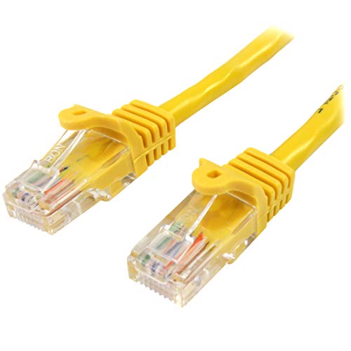 StarTech.com - Cable de Red de 0,5m Amarillo Cat5e Ethernet RJ45 sin Enganches - Latiguillo Snagless