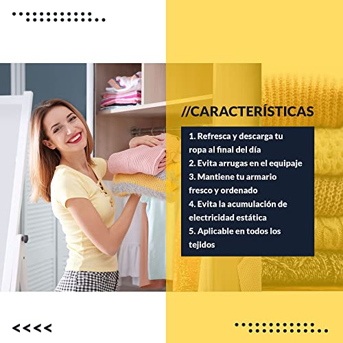 StaticEx Spray Antiestatico para Ropa, Muebles y Coche, 100ml - Spray Antiestático para Tejidos, No Deja Manchas - Ambientador y Refrescante de Armario y Coche - Alternativa al Paño Antiestático