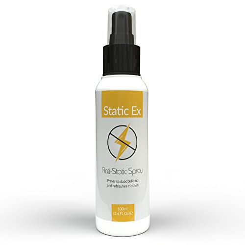 StaticEx Spray Antiestatico para Ropa, Muebles y Coche, 100ml - Spray Antiestático para Tejidos, No Deja Manchas - Ambientador y Refrescante de Armario y Coche - Alternativa al Paño Antiestático