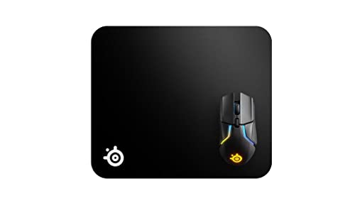 SteelSeries QcK Heavy M - Alfombrilla de ratón para juegos - Base de goma antideslizante extragruesa - Optimizada para sensores de juegos - Tamaño M (320mm x 270mm x 6mm)