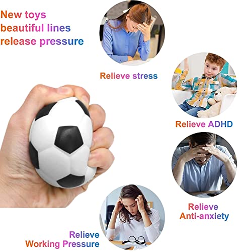 Steemjoey Juego de 4 Pelotas Antiestres Stress Ball Fidget Toys, Juguete Antiestrés para Niños y Adultos, Incluye Baloncesto, Fútbol, Futbol, Pelota de Tenis, Pelotas Comprimibles, Ideal para Fiestas