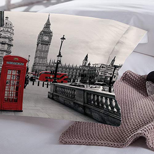 Stillshine Europea y Americana Paisaje de la Ciudad Juego de Ropa de Cama Ciudad Calle Mundo Paisaje Arquitectónico Impresión Funda nórdica y Funda de Almohada (Londres, Funda nórdica - Cama 135)