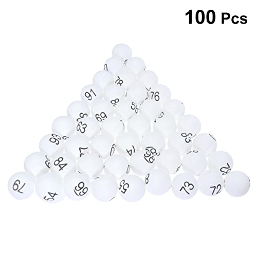 STOBOK 100 Piezas Entrenamiento De Tenis De Mesa Pelotas De Tenis De Mesa Redondas Bolas De Plastico para Bolas Cápsulas Redondas De Colores Bentilador Suministros Niño Blanco Exterior