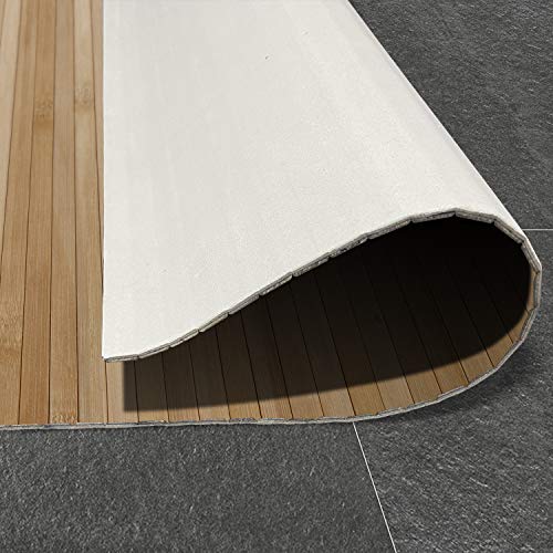 STORESDECO Alfombra de Bambú Natural, Antideslizante, Ideal para salón, baños, pasillos... ¡Disponible en Medidas Grandes! (160cm x 240cm, Marrón Claro)