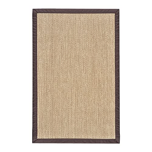 STORESDECO Alfombra Salon Vinilica con Ribete para Baño Hogar Cocina Pasillo Alfombras de habitacion Lavable Antideslizante para Exterior e Interior Ribete, Marrón Claro, 120 cm x 180 cm