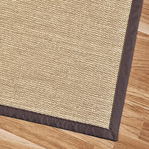 STORESDECO Alfombra Salon Vinilica con Ribete para Baño Hogar Cocina Pasillo Alfombras de habitacion Lavable Antideslizante para Exterior e Interior Ribete, Marrón Claro, 120 cm x 180 cm