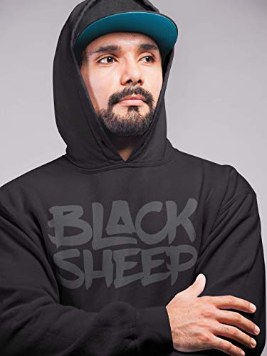 Sudadera con Capucha: Black Sheep - Oveja Negra - Regalo-s Hombre y Mujer - Sweat-Shirt Hoodie Hip Hop Rap - Gángster - Biker Auto Coche Moto Deporte - MMA Combate - USA -Cárcel (L)