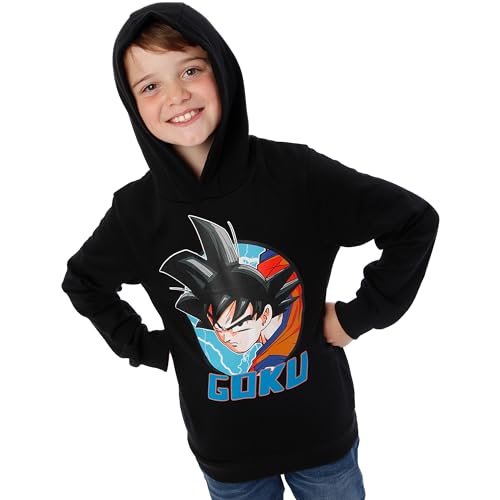 Sudadera Dragon Ball Niño | Sudadera Anime | Sudadera con Capucha para Niños | Negro 8-9 años