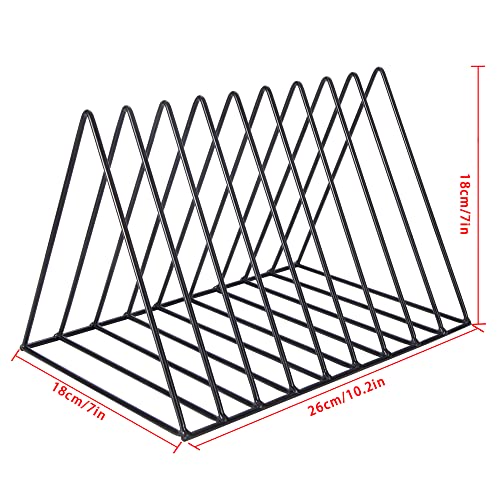 Sujetalibros de Metal, Soporte for Revistas, Organizador de Archivos Triangular Almacenamiento de Escritorio para Documentos, Periódicos, Libros, Oficina, Decoración de Hogar