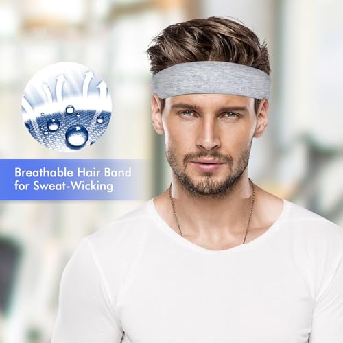 Sularpek Diadema Elástica, 6 Pcs Bandas para el Sudor, Diadema de Yoga Deportivo,Diadema Deportiva Antideslizante, Cinta Sudor Cabeza de Mujer y Hombre para Yoga, Fitness