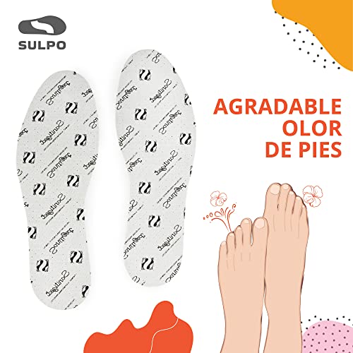 SULPO 3 pares de plantillas Sanitized contra olores, plantillas suaves de látex con aroma frishe Zart, plantillas de látex para cortar, cómodas plantillas