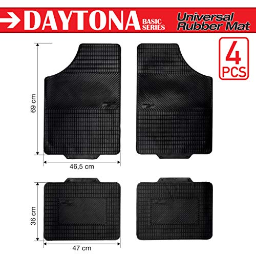 SUMEX Basic20 - Alfombra Goma Universal Daytona Basic para coche de pasajeros - Caucho - 4 Piezas Reversible