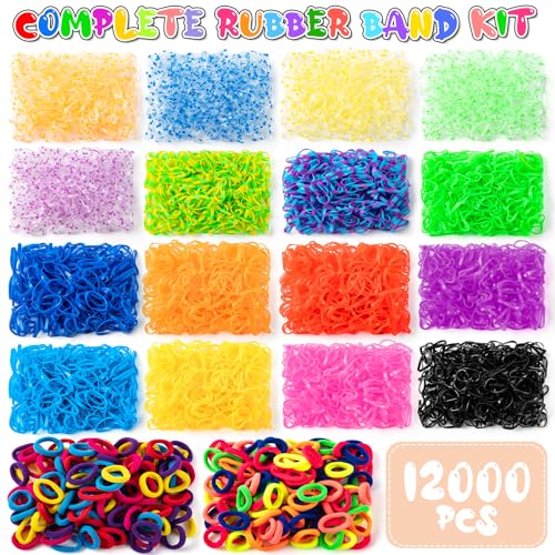 Sundaymot Gomas Para Hacer Pulseras, 16000+ Elásticas Plásticas kit, gomas pulseras, Gomas para Pulseras para Hacer Pulseras y Collares Niñas