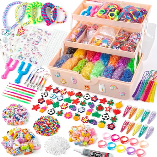 Sundaymot Gomas Para Hacer Pulseras, 16000+ Elásticas Plásticas kit, gomas pulseras, Gomas para Pulseras para Hacer Pulseras y Collares Niñas