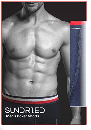 SUNDRIED Boxer diseñador de la Ropa Boxeadores de Deportes (Armada, M)