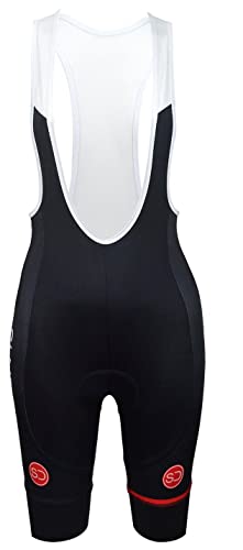 SUNDRIED Mujer Acolchada Bib Bike Road y Aluminio de Ciclo Ropa (Negro, L)