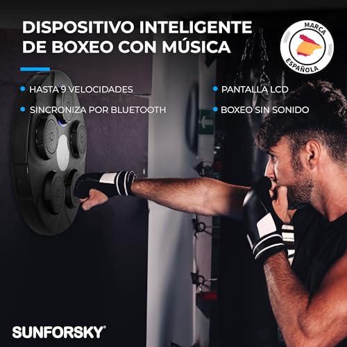 SUNFORSKY Maquina de Boxeo Musical, Boxeo Musical, Musical Boxing Machine, Maquina de Boxeo con Musica, Musical Boxin para Niños y Adultos, Incluye Guantes de Boxeo