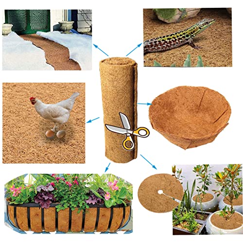 SUNYAY 40x100cm Estera de Fibra de Coco Natural para de Reptil Jaula,Terrario Ropa de Cama para, Colgar Cesta, Hogar Jardín Planta Flores Maceta.