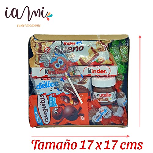 Super Bandeja Chocolates Kinder - Nutella - Conguitos. +15 Unid. El Regalo Ideal para Comuniones, Bodas, Bautizos, Cumpleaños. [IAMI]