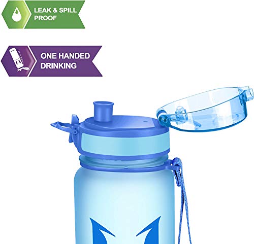 Super Sparrow Botella de Agua Deportiva - 500ml - Sin BPA (Mate- Azul)