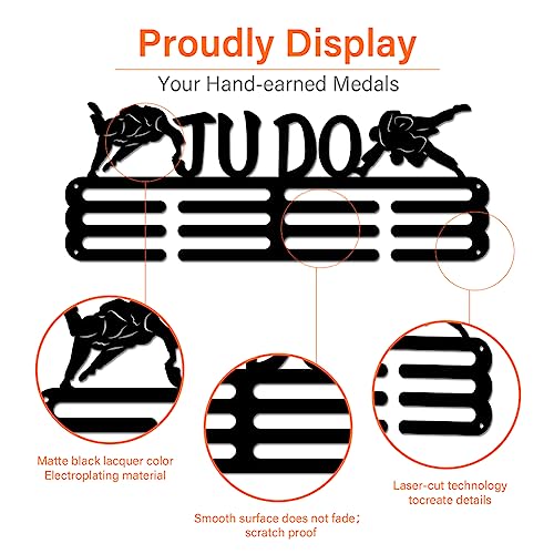 SUPERDANT Judo Medal Hanger Holder Display Male Judo Sports Medals Display Rack Hook para 60+ Medallas Wall Mount Ribbon Display Holder Hanger Decor