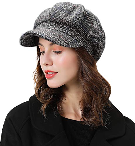 Superora Boinas Mujer Sombreros Gorras Invierno Francesa Tartán Vintage Casual Clásico Caliente Beret Francés Beanie Cozy Enrejado