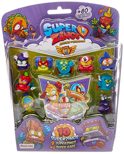 SUPERTHINGS RIVALS OF KABOOM SuperZings - Serie 5 - Blíster con 10 Figuras (PSZ5B016IN00), 9 Figuras SuperZings y 1 Figura Dorada Super Rare