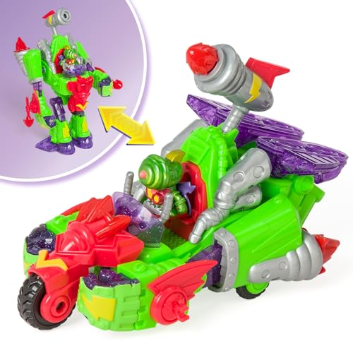 SUPERTHINGS Turbo Warrior Speed –Robot Villano transformable. El Robot se transforma en un Coche. Incluye 1 Turbo Warrior, 1 Accesorio Exclusivo y 1 SuperThing Exclusivo