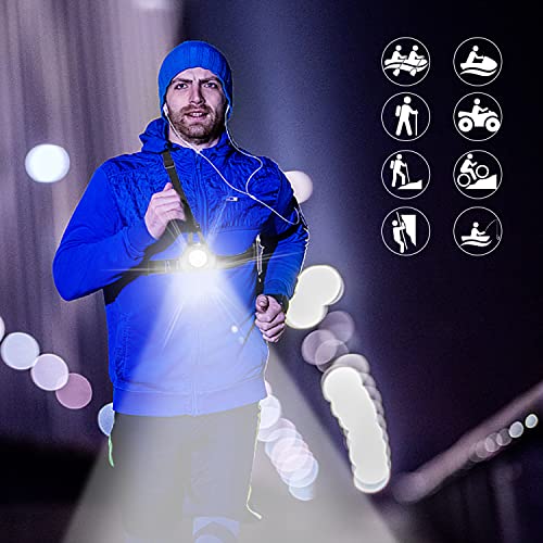 Suptig Luz para Correr, Luces de Advertencia de Marcha Nocturna, luz de Marcha LED, Luz del Pecho Recargables 2600 ma batería Recargable incorporada