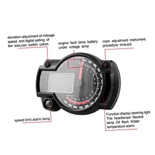 SUPVOX 7 Velocímetro De Motocicleta De Luz Digital Medidor De Estado De La Batería De La Motocicleta Odómetro De Motocicleta Repararse Cuentakilómetros