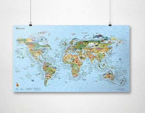 Surftrip Map by Awesome Maps - Mapa mundial ilustrado para los surfistas - reescribible - 97,5 x 56 cm