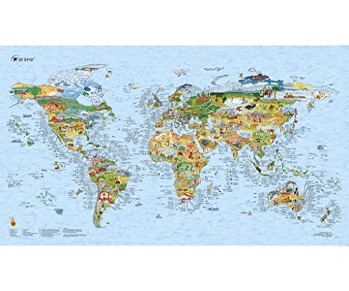 Surftrip Map by Awesome Maps - Mapa mundial ilustrado para los surfistas - reescribible - 97,5 x 56 cm