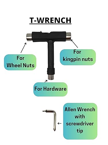 SusggO Llave T Skate Herramienta Llave T Skateboard Accesorio Monopatin Longboard Skate Cruiser Patinetes Patines Tool Herramienta Multifuncion para Tornillos Tuercas Ruedas Regalo Skaters