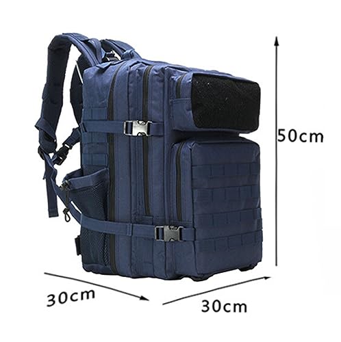 SusggO Mochila Militar Tactica 45L 5 Banderas, Gran Capacidad Impermeable Mochila Viaje Mochila Crossfit senderismo trekking camping mochila escolar deportes aire libre gimnasio (AZUL)