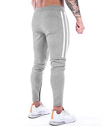 Suwangi Pantalones Deportivos Running para Hombre Jogger Gimnasio Fitness Entrenamiento Pantalon Largos Chándal Bolsillo Cremallera